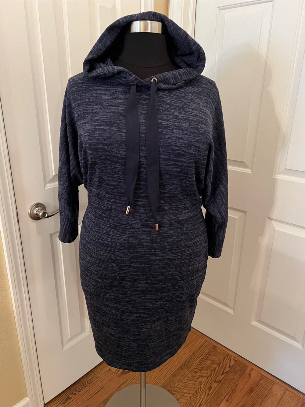 Suite 7Cozy Navy Hooded Sweater Dress 1X